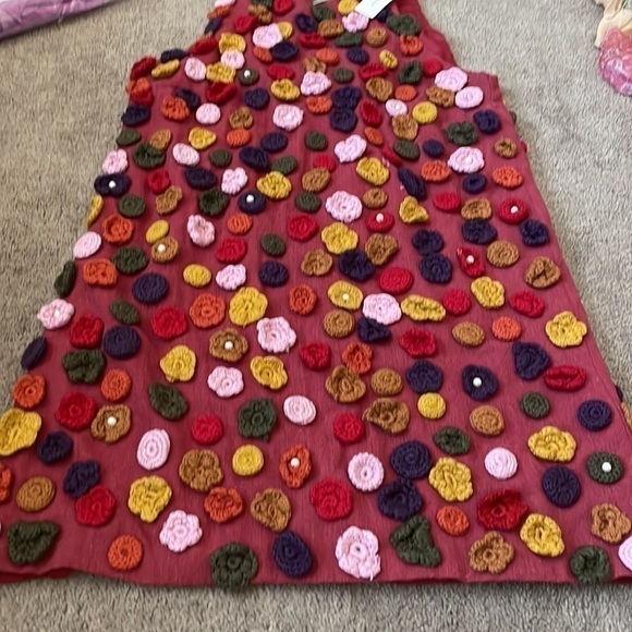 ANTHROPOLOGIE nwt guild kallos flower appliqué shift mini dress Sz 12 SOLD OUT - Picture 7 of 11